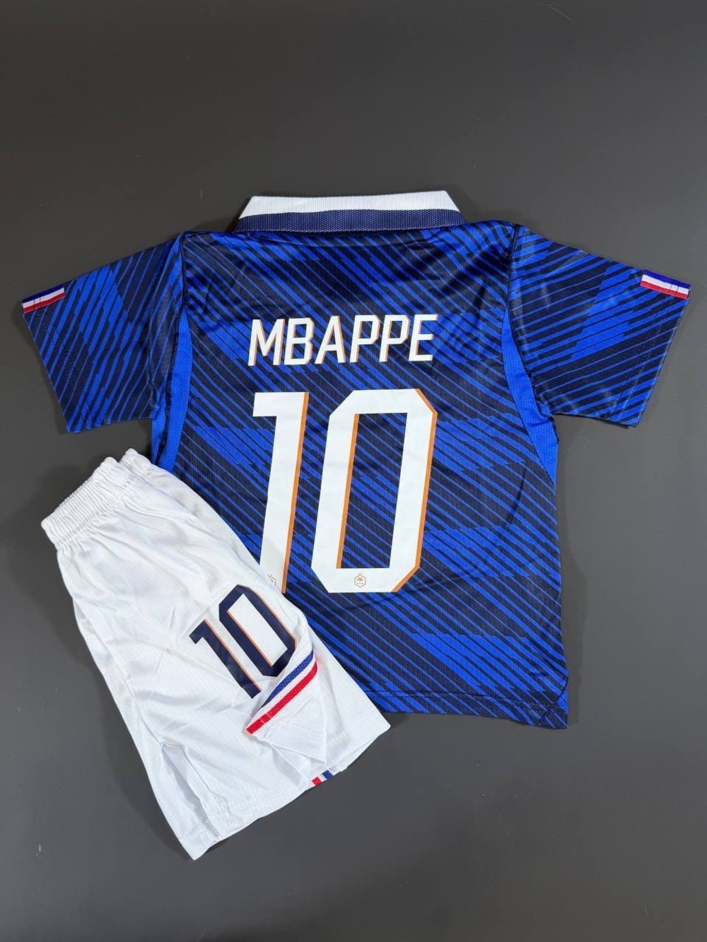 KIDS France Home Mbappe #10 2026 Football Soccer Jersey & Shorts Kit Blue
